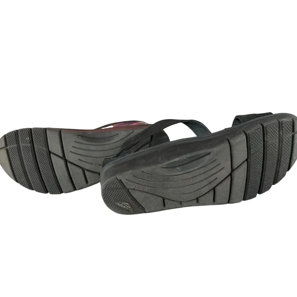 Abeo B.I.O.system Magnetic‎ Black Leather Strappy Platform Sandals Womens 10N